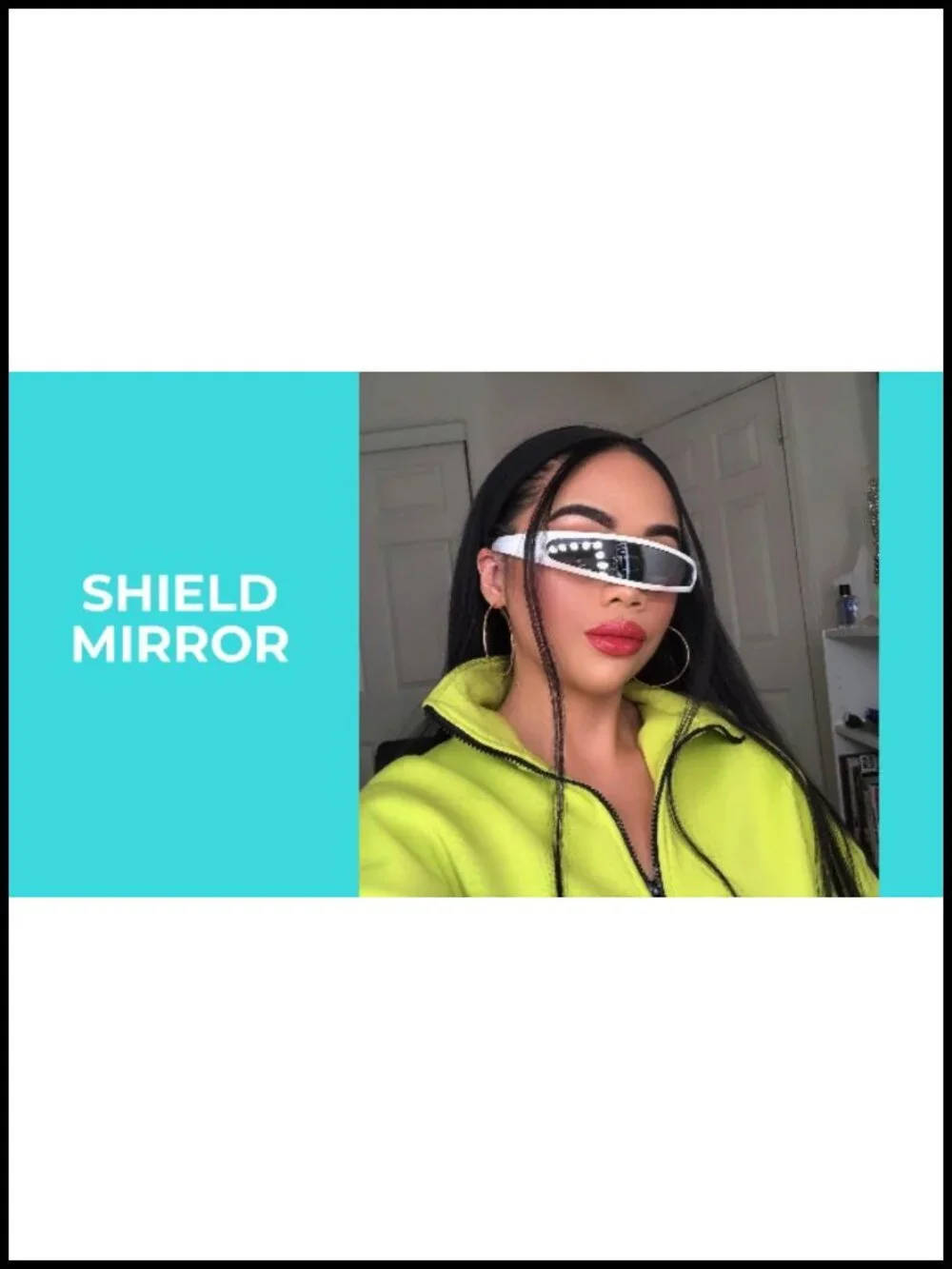 Futuristic Narrow Cyclops Mono Lens Visor Sunglasses UV400 Shield Metal Hinges